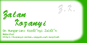 zalan kozanyi business card